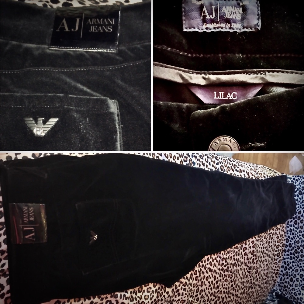 Black velvet Armani jeans; soft & luxurious!